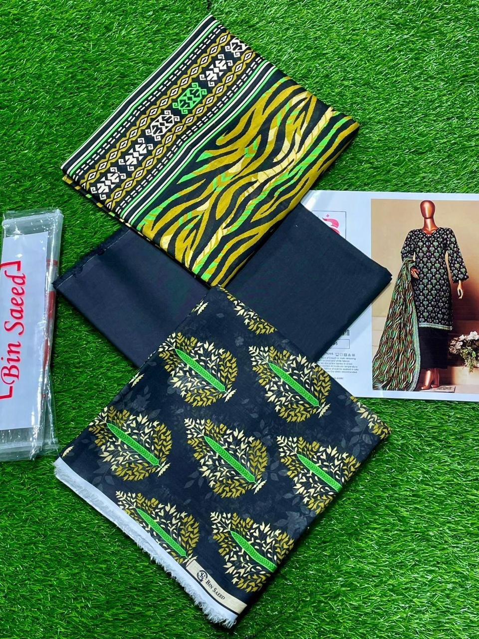 BIN SAED PRINTED LAWN 3-PC B&S-06