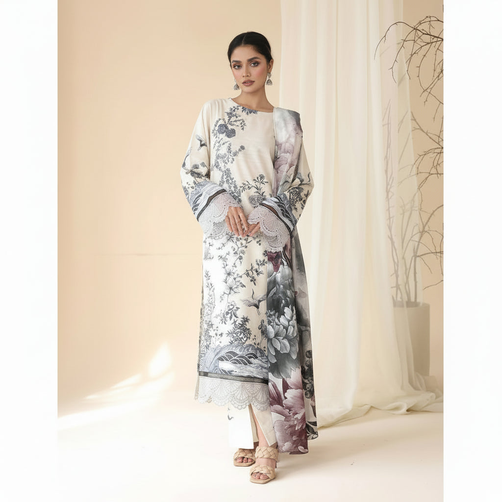 A.S.I.F.A & NABEL DIGITAL PRINTED LAWN 3-PC A&N-01