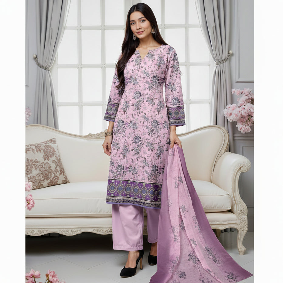 G.U.L AHMAD DIGITAL PRINTED LAWN 3-PC G&A-04