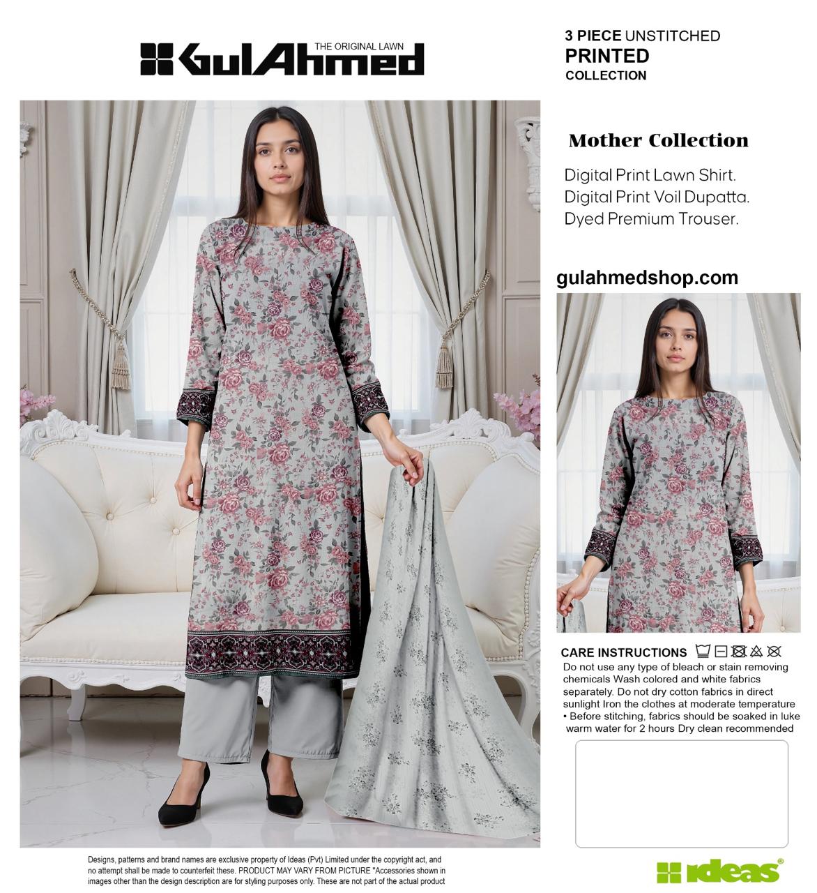 G.U.L AHMAD DIGITAL PRINTED LAWN 3-PC G&A-10