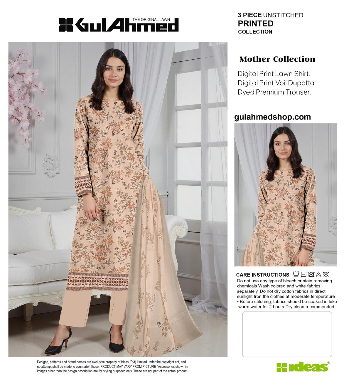 G.U.L AHMAD DIGITAL PRINTED LAWN 3-PC G&A-11