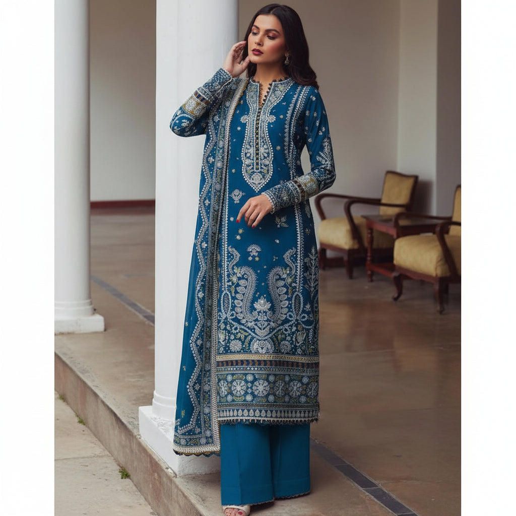 A.S.I.F.A & NABEL DIGITAL PRINTED LAWN 3-PC A&N-07