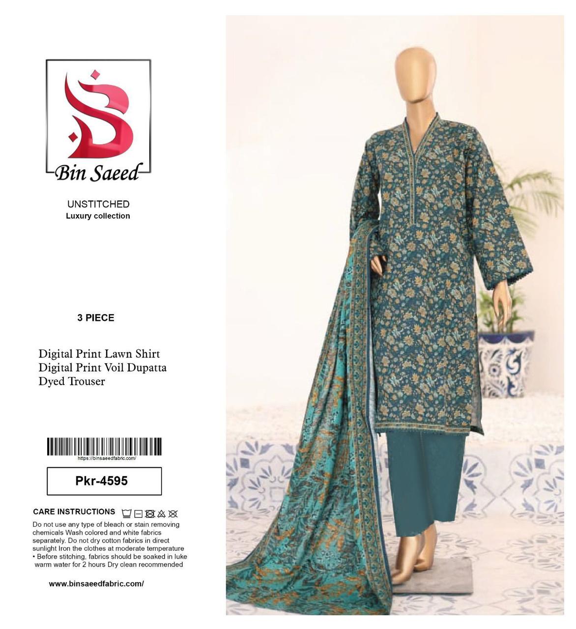 BIN SAED PRINTED LAWN 3-PC B&S-05