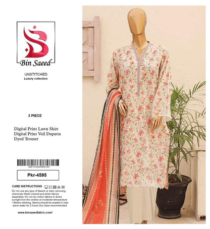 BIN SAED PRINTED LAWN 3-PC B&S-08