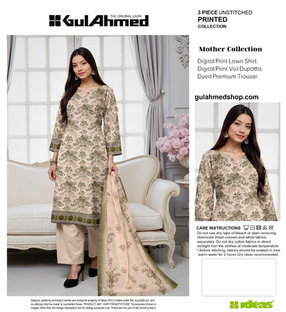 G.U.L AHMAD DIGITAL PRINTED LAWN 3-PC G&A-02