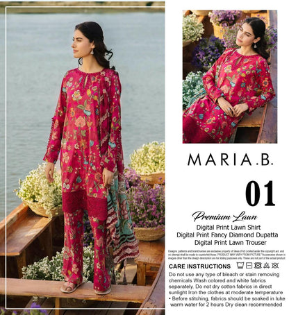M.R.I.A  B DIGITAL PRINTED LAWN 3-PC M&B-01