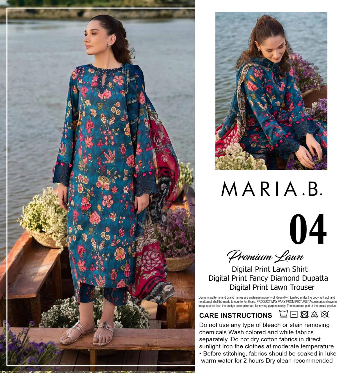 M.R.I.A  B DIGITAL PRINTED LAWN 3-PC M&B-04