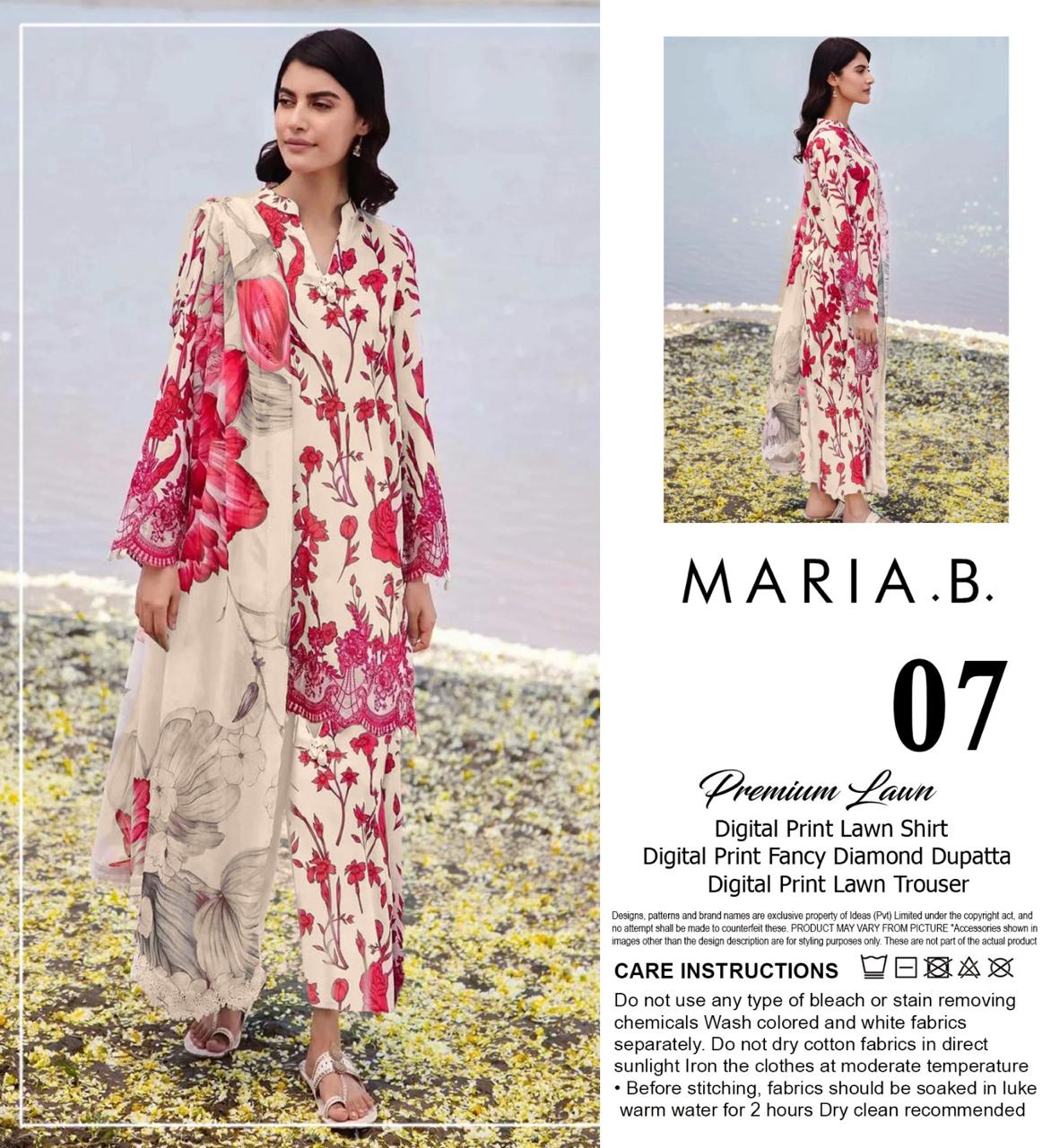 M.R.I.A  B DIGITAL PRINTED LAWN 3-PC M&B-07