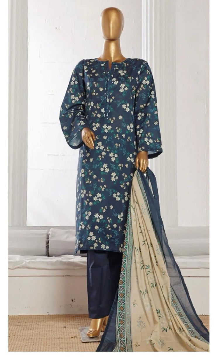 BIN SAED PRINTED LAWN 3-PC B&S-01